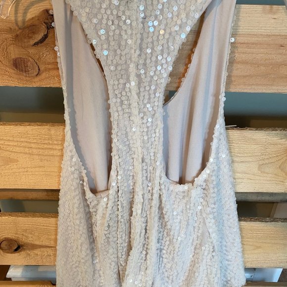 Forever 21 sequin tank top XL ivory - Picture 4 of 4